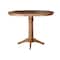 International Concepts Round 36 in Round Extension Dining Table with 4 Stools, Distressed Oak, 36 in W, 48 in L, 36.1 in H K42-36RXT-27B-S6172-4 - alternate 2